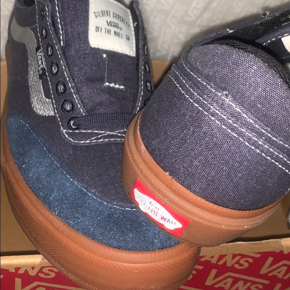 >💟+GILBERT CROCKETT PRO RAWHIDE NAVY SUEDE/CANVAS DENIM BRAND NEW VANS WM size8 - Picture 4 of 15